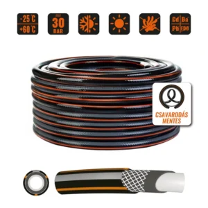 Locsolótömlő 1/2" 20m csavarodásmentes Carbon Prémium Wtools